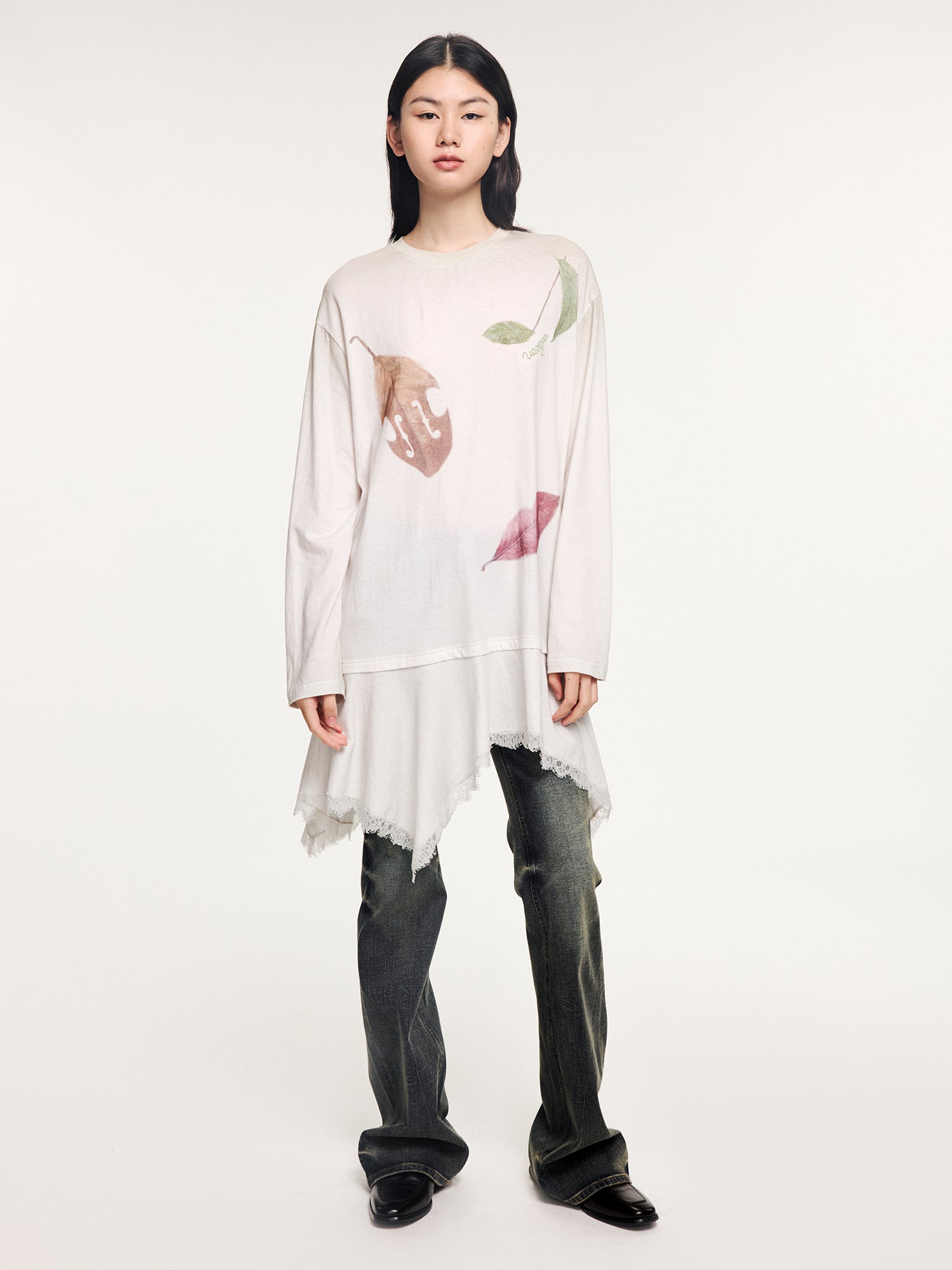 Magical garden long-sleeve t-shirt dress