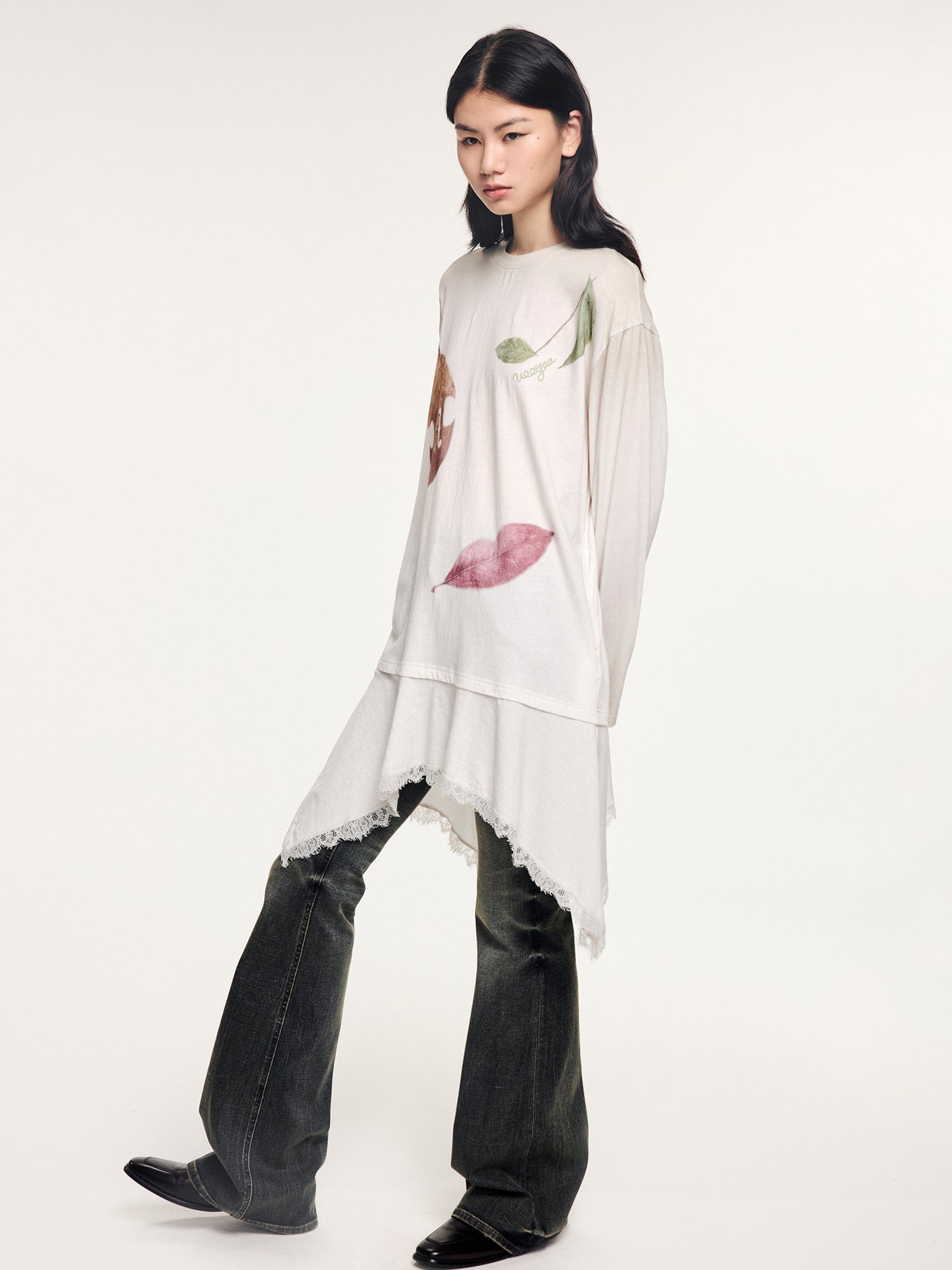 Magical garden long-sleeve t-shirt dress