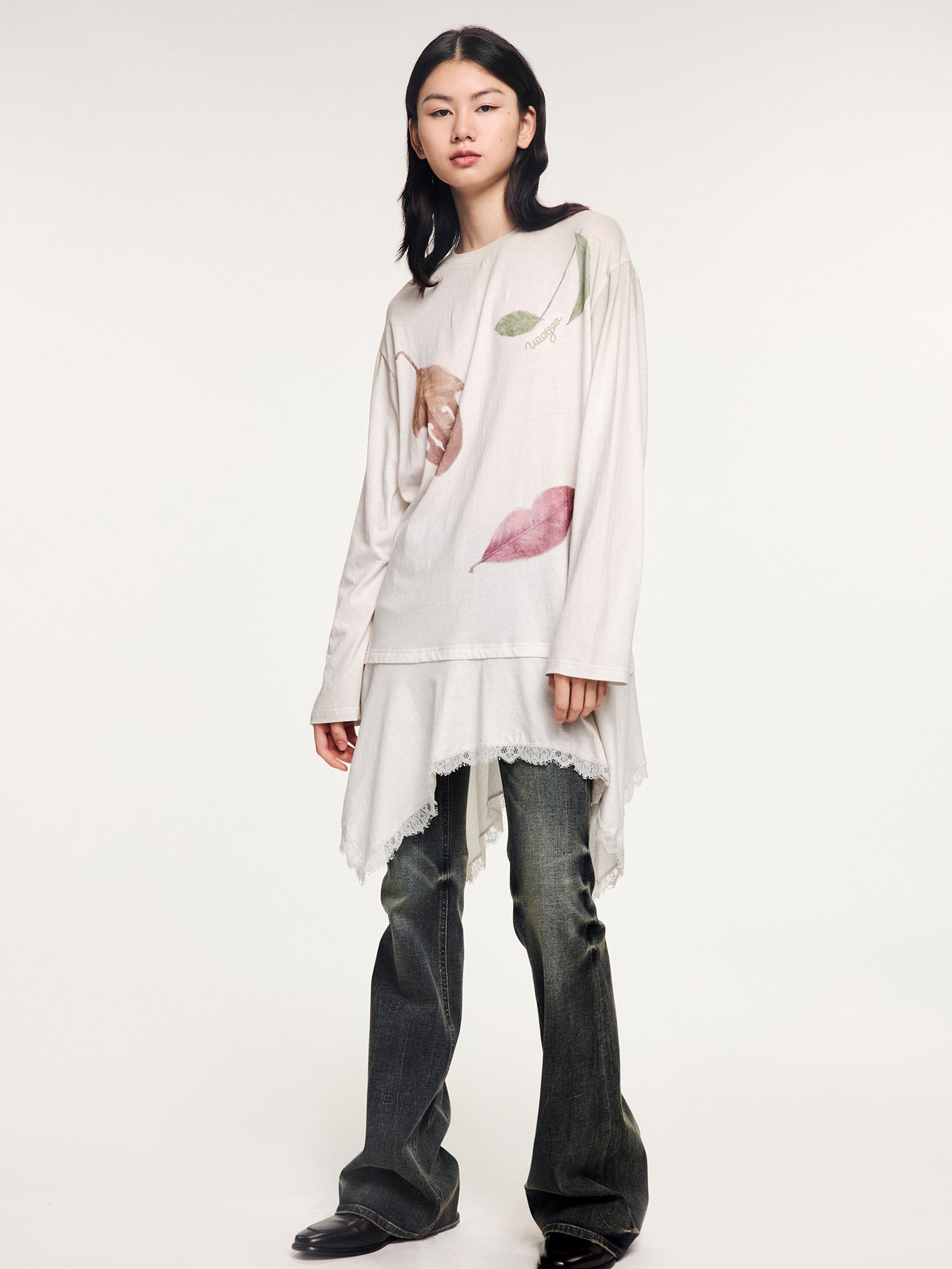 Magical garden long-sleeve t-shirt dress