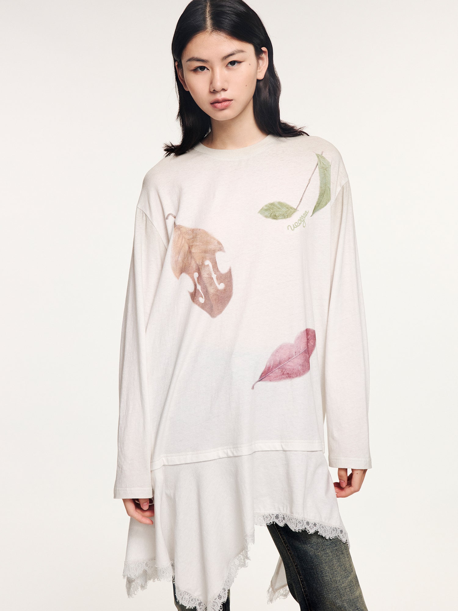 Magical garden long-sleeve t-shirt dress
