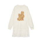 Sad bear long-sleeve t-shirt dress