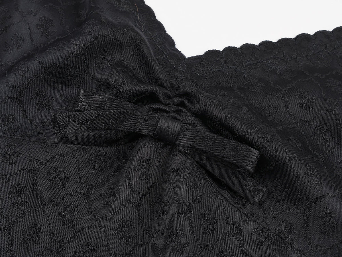 Jacquard slip dress with plush hem