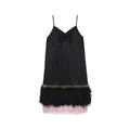 Jacquard slip dress with plush hem
