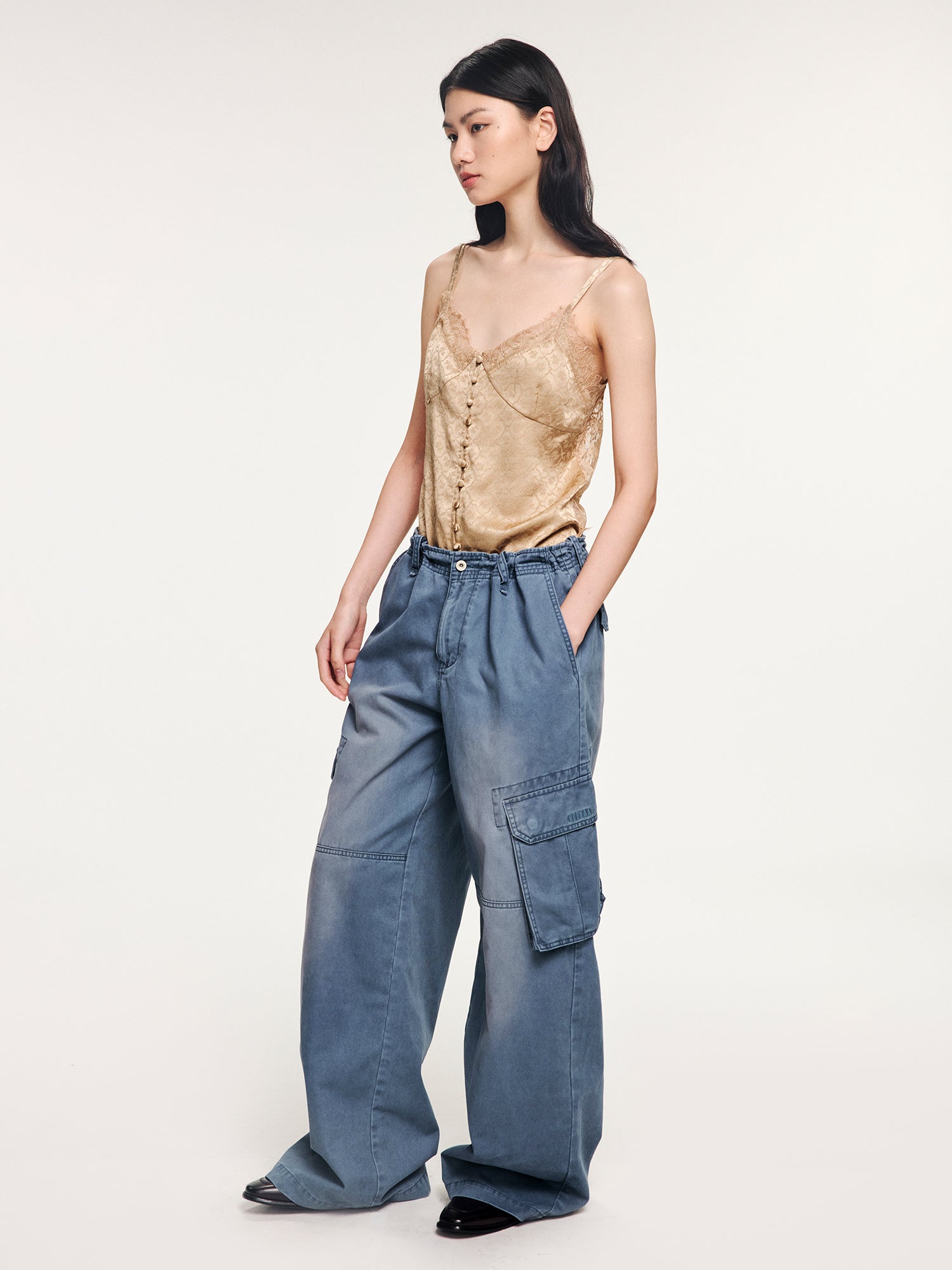 Washed french-union utility pants