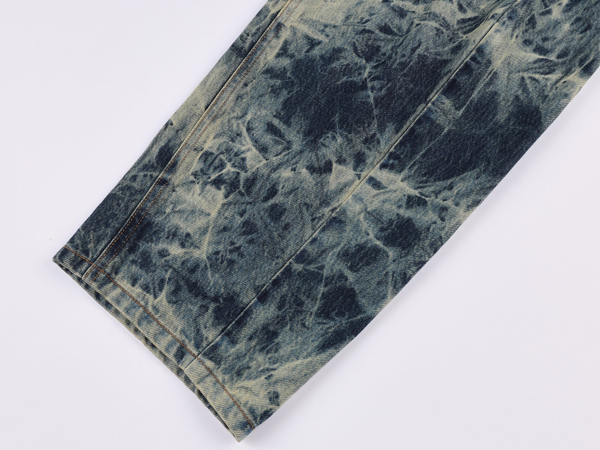 Tie-dye scimitar jeans