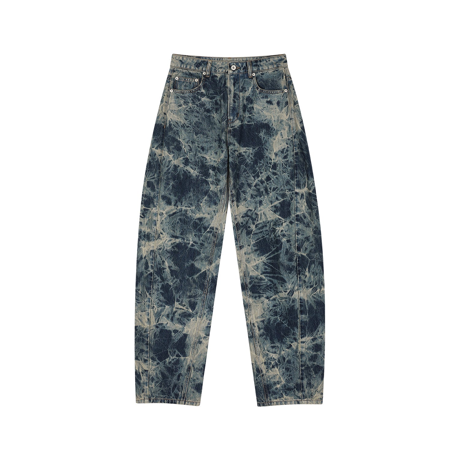Tie-dye scimitar jeans