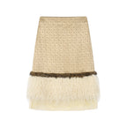 Jacquard skirt with plush hem