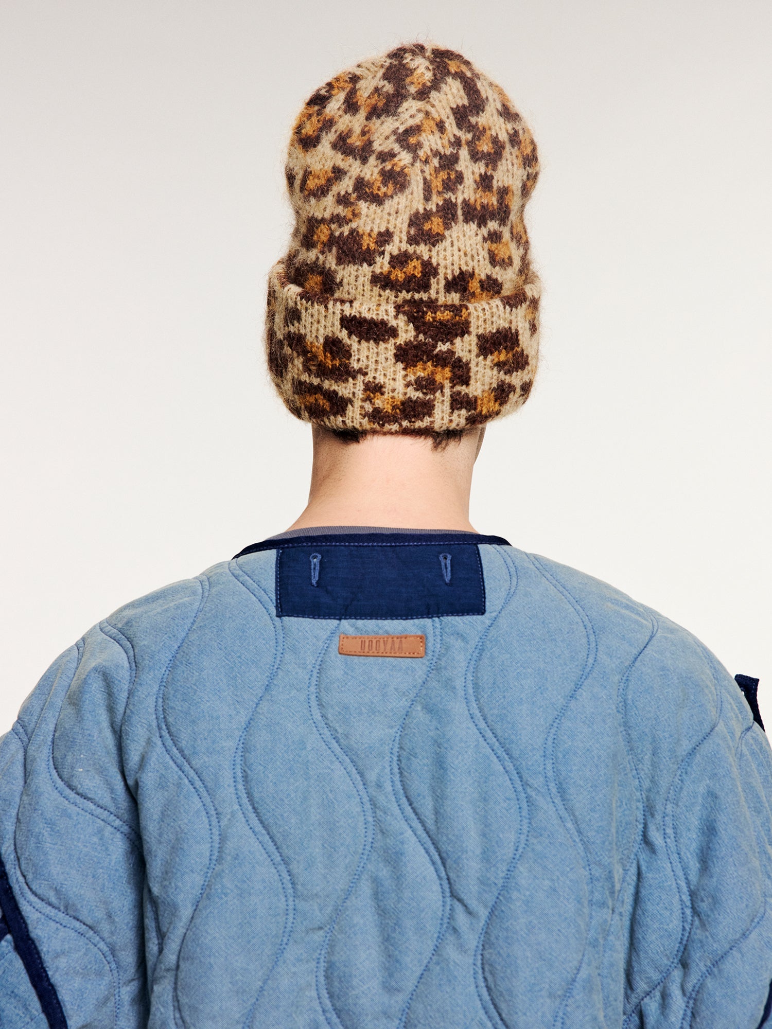 Leopard-knit hat
