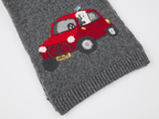 Tencel wool scarf with traveling puppy motif