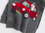 Tencel wool scarf with traveling puppy motif