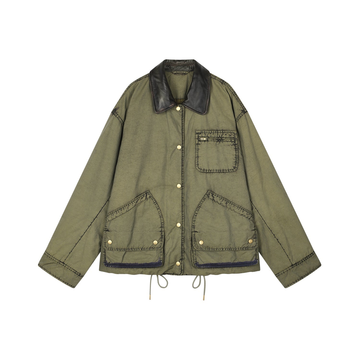 Two-tone washed hunting cotton jacket