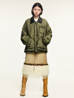 Two-tone washed hunting cotton jacket
