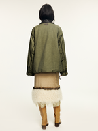 Two-tone washed hunting cotton jacket
