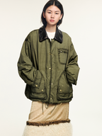 Two-tone washed hunting cotton jacket