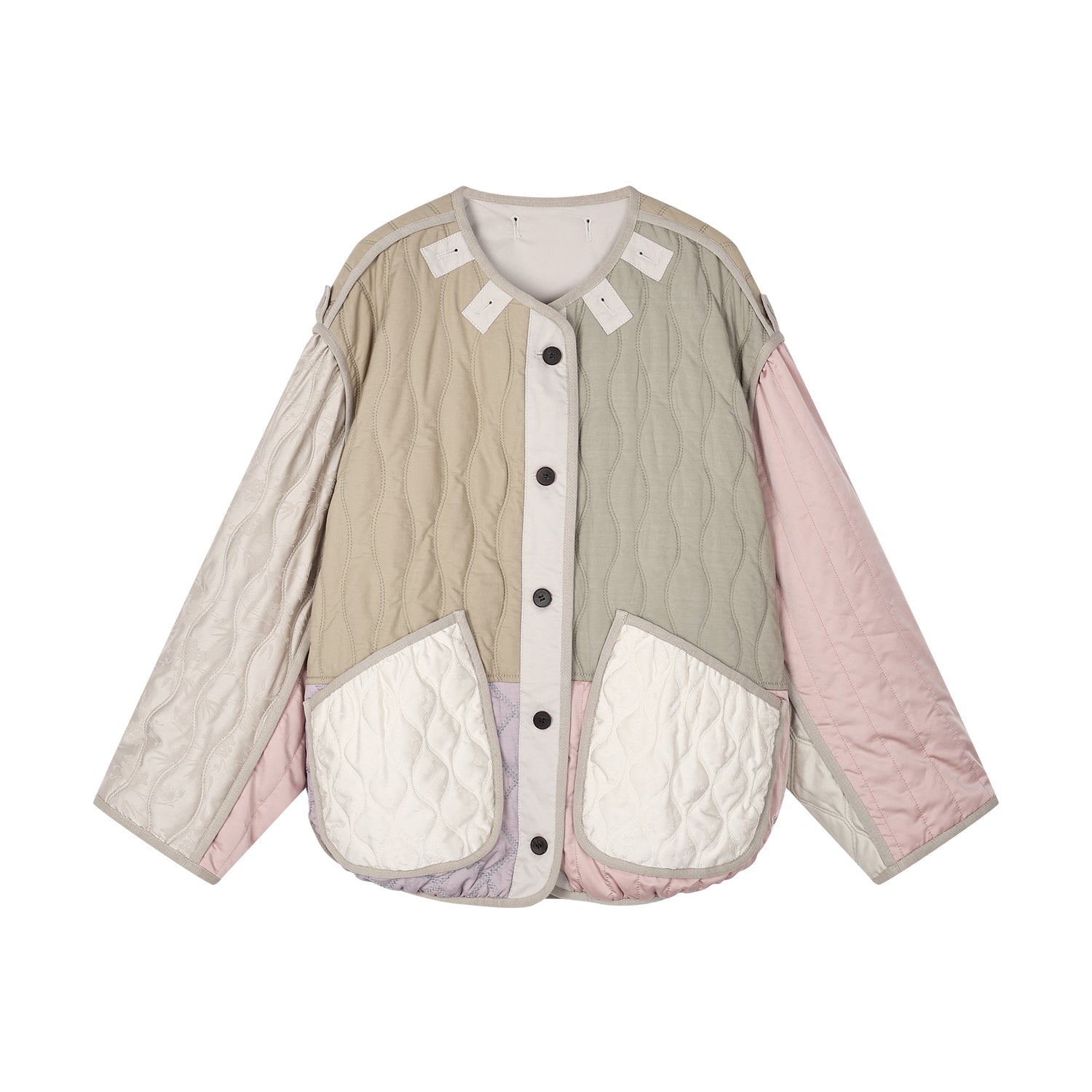 Color-block m65 quilted liner jacket