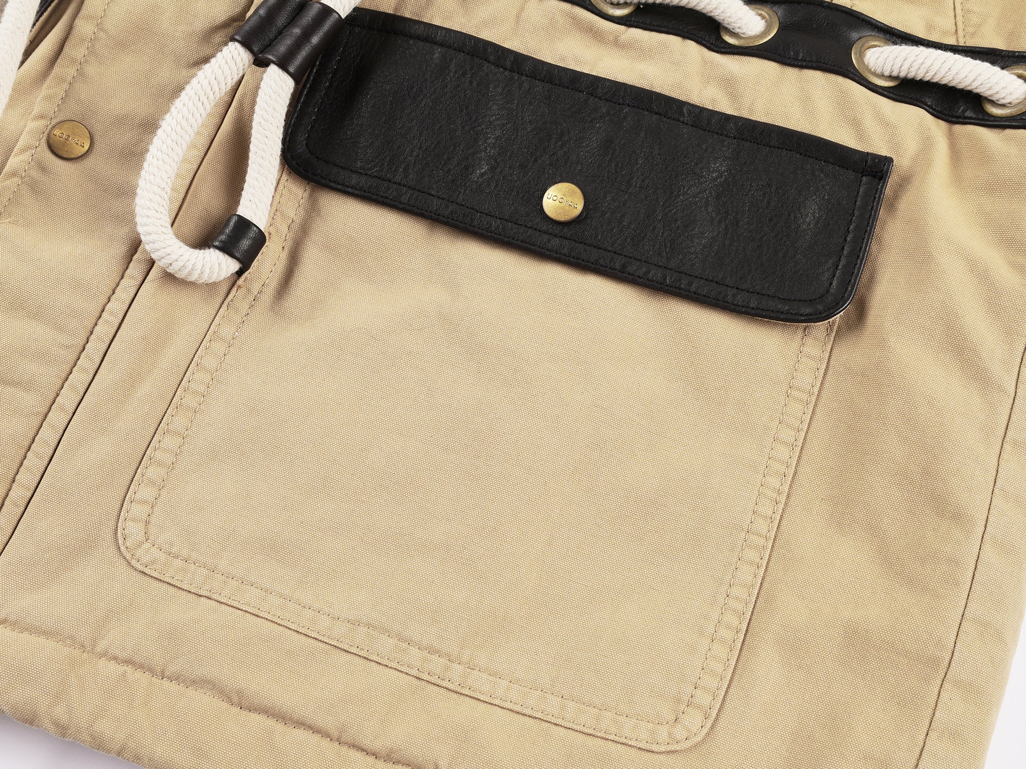 Fur-trim parka cotton jacket