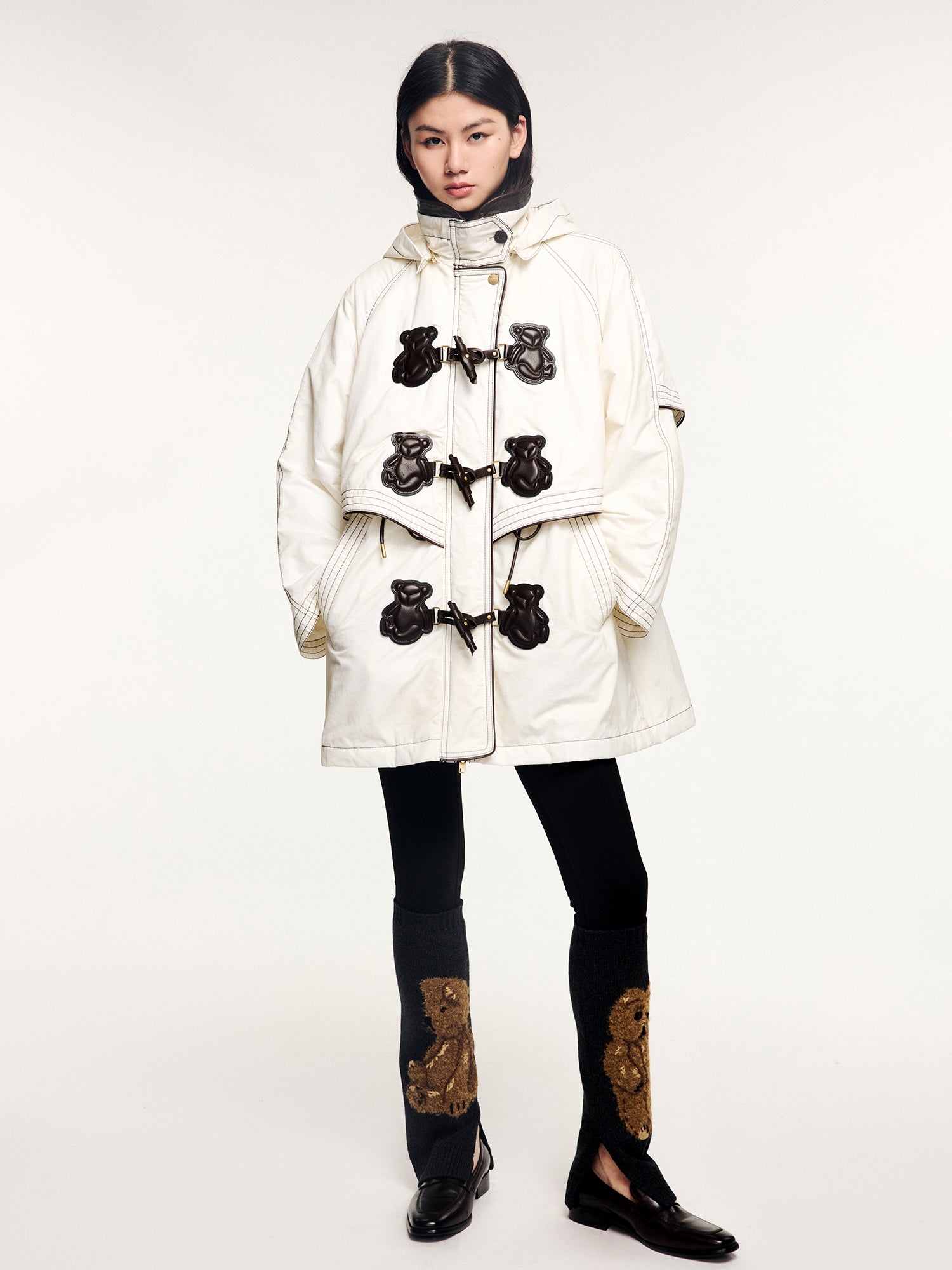 Sad bear parka cotton jacket