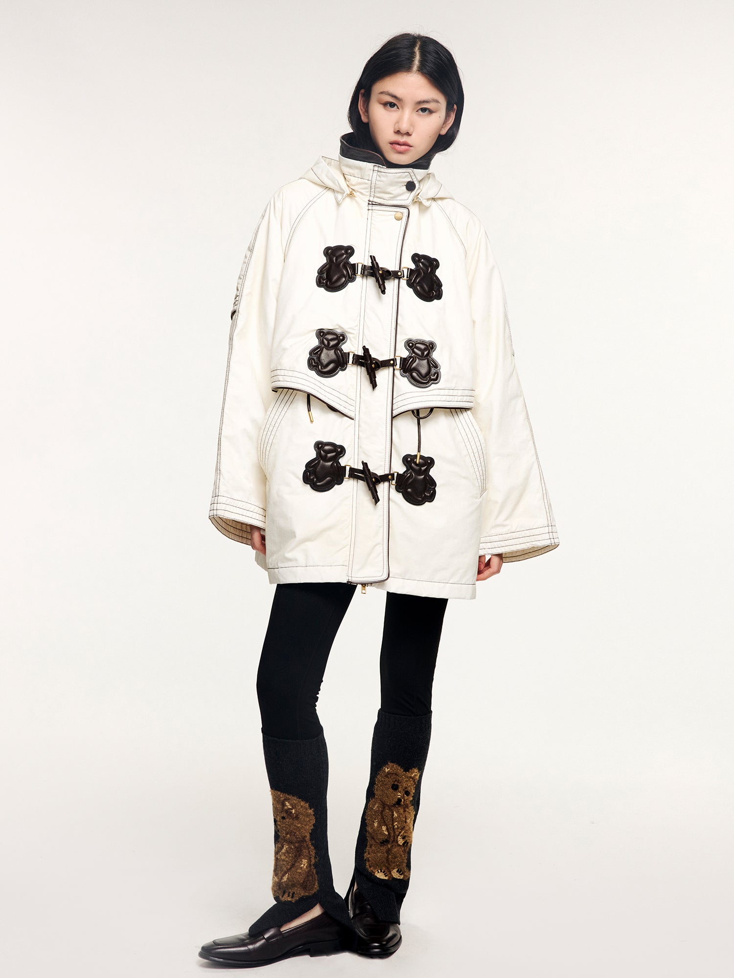 Sad bear parka cotton jacket