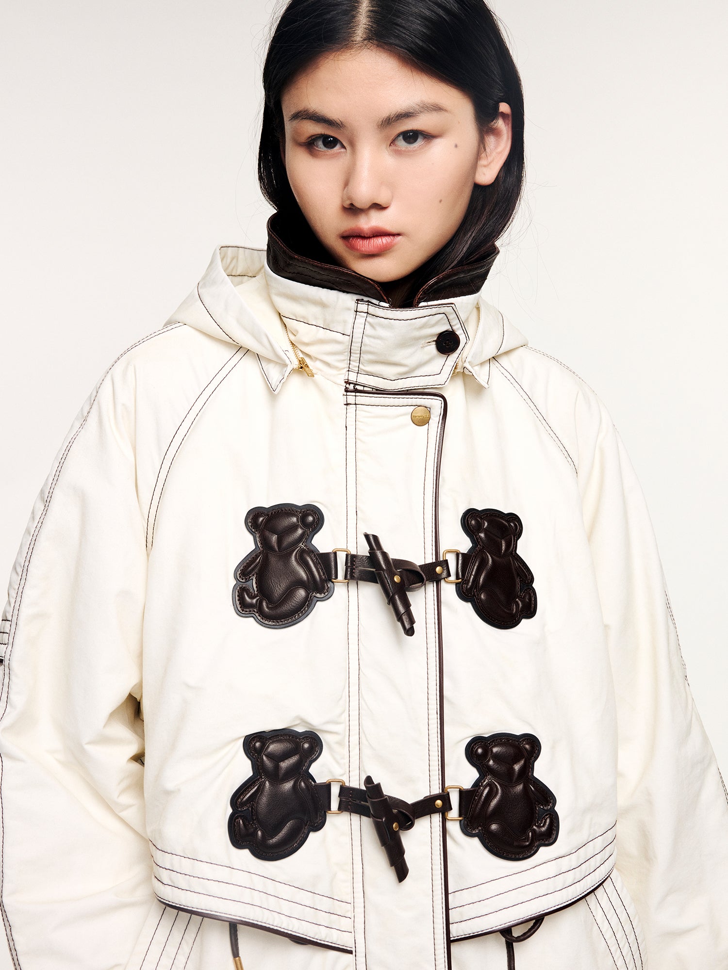 Sad bear parka cotton jacket