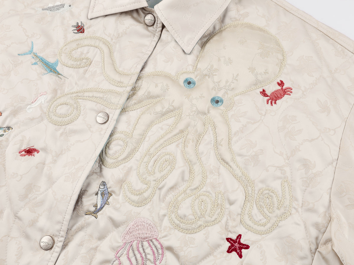 Reversible shirt-style padded jacket