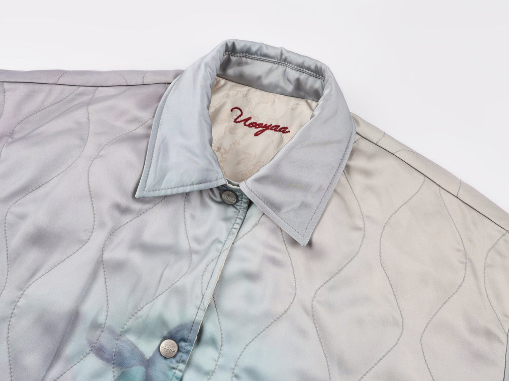 Reversible shirt-style padded jacket
