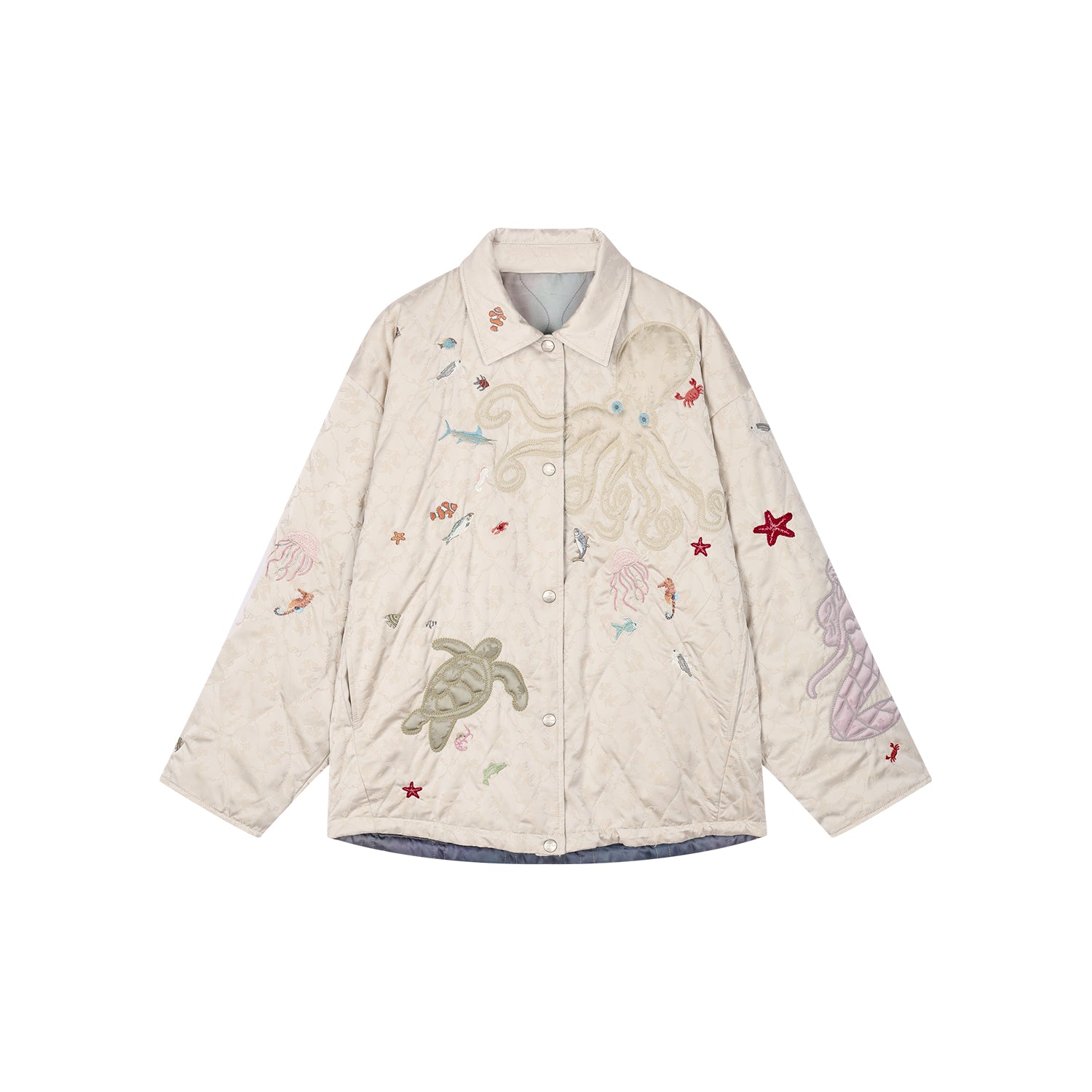 Reversible shirt-style padded jacket