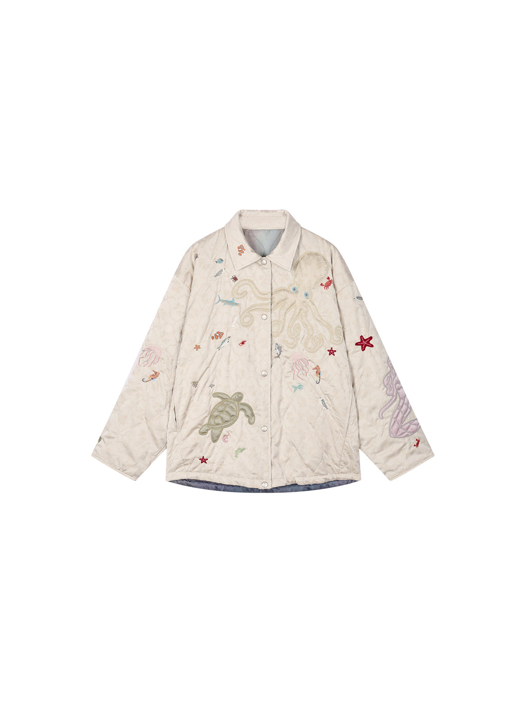 Reversible shirt-style padded jacket