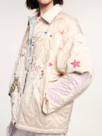 Reversible shirt-style padded jacket