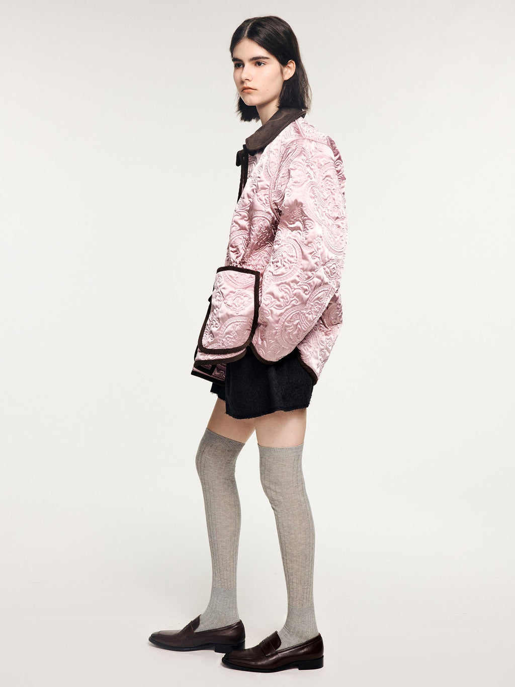 Classical motif quilted m65 liner jacket