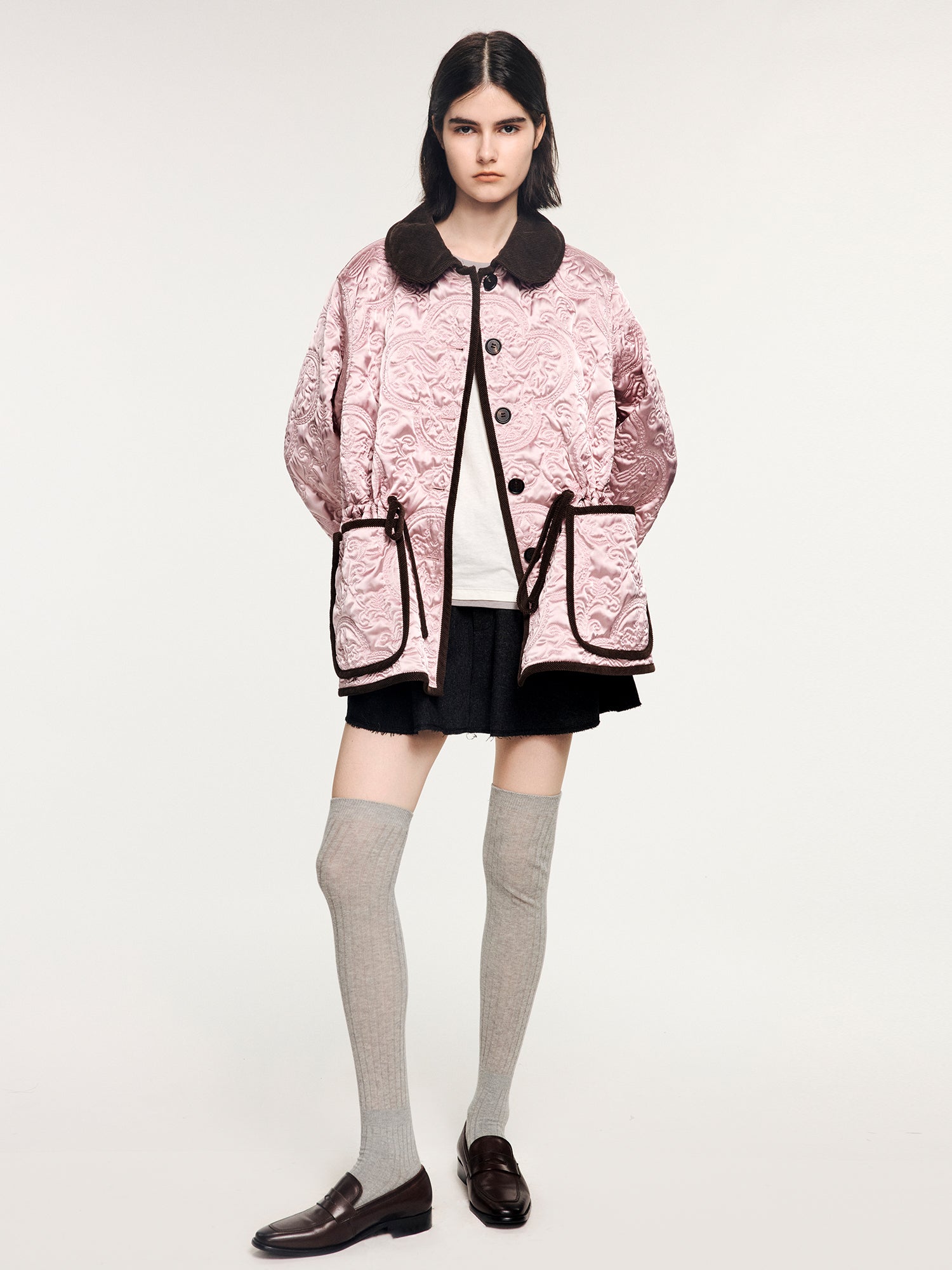 Classical motif quilted m65 liner jacket