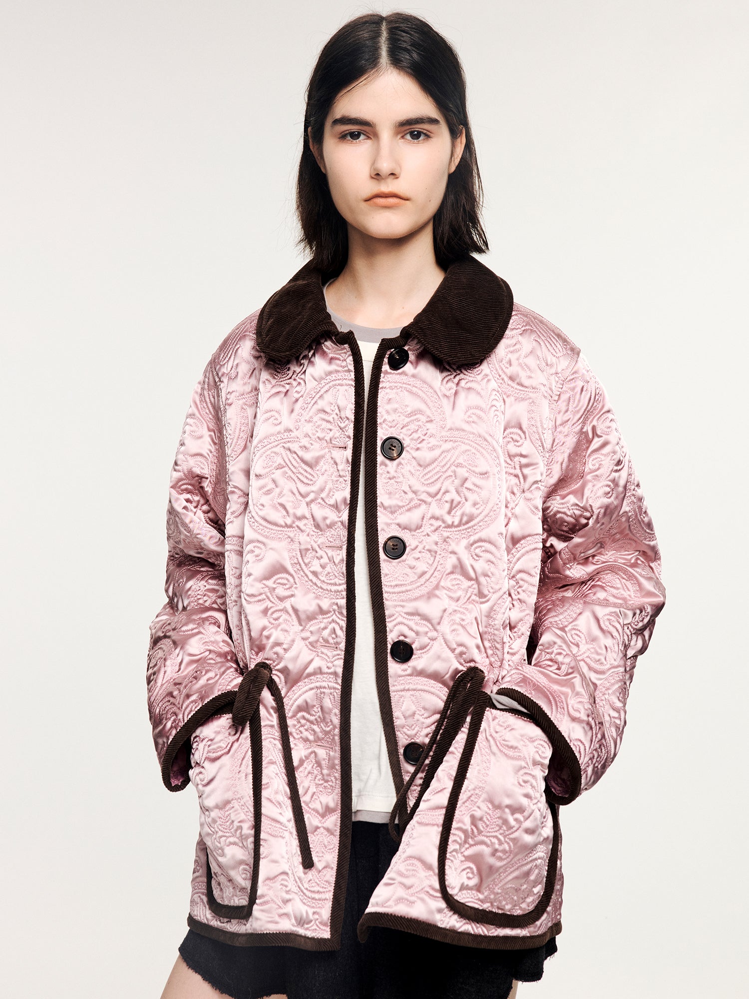 Classical motif quilted m65 liner jacket