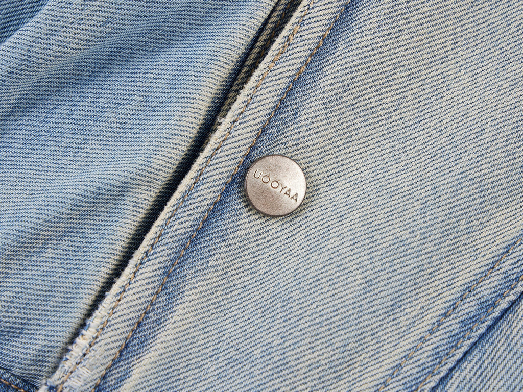 Denim bomber jacket with toscana shearling