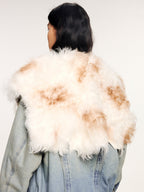 Denim bomber jacket with toscana shearling