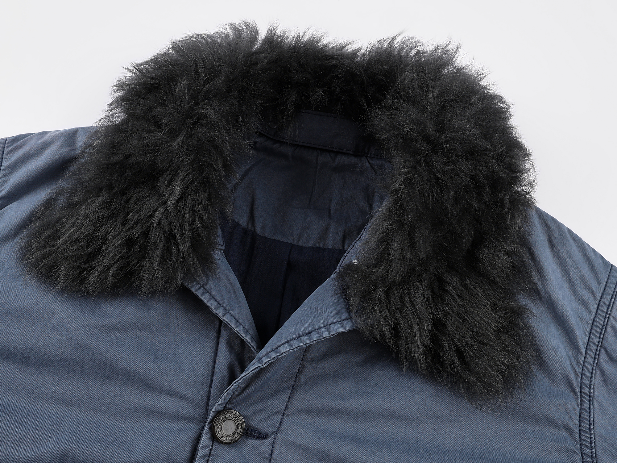 Wool collar french workwear cotton jacket