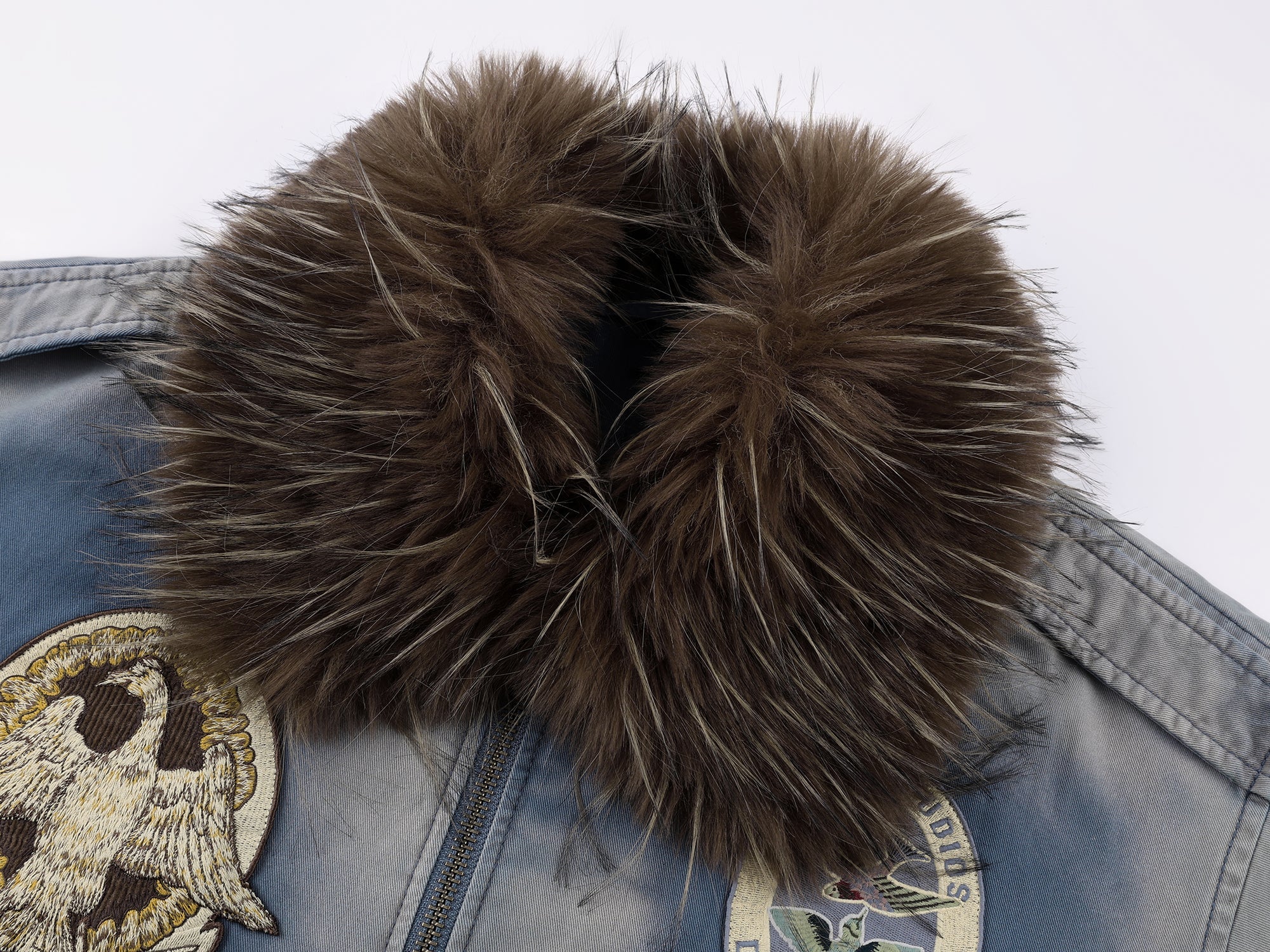 A2 style cotton bomber with patch details