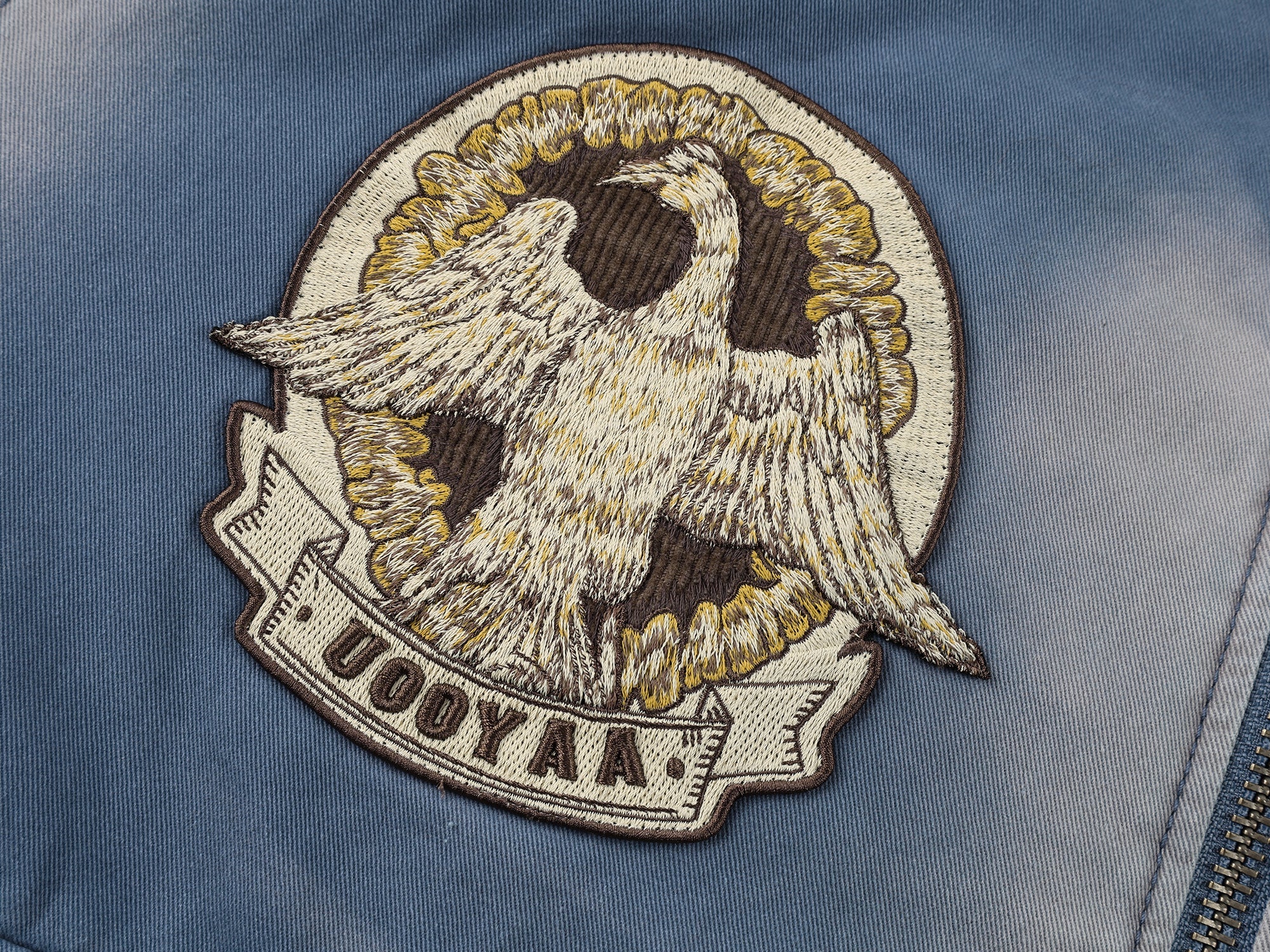 A2 style cotton bomber with patch details