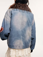 A2 style cotton bomber with patch details