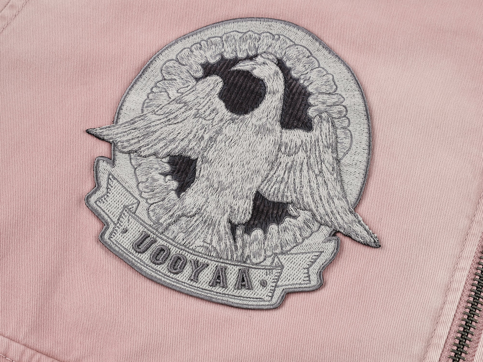 A2 style cotton bomber with patch details