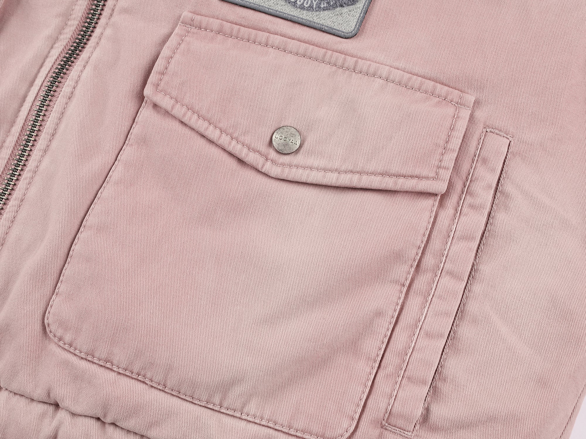 A2 style cotton bomber with patch details