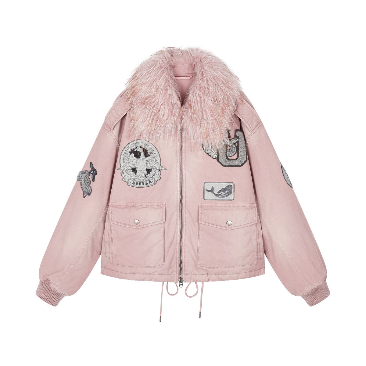 A2 style cotton bomber with patch details