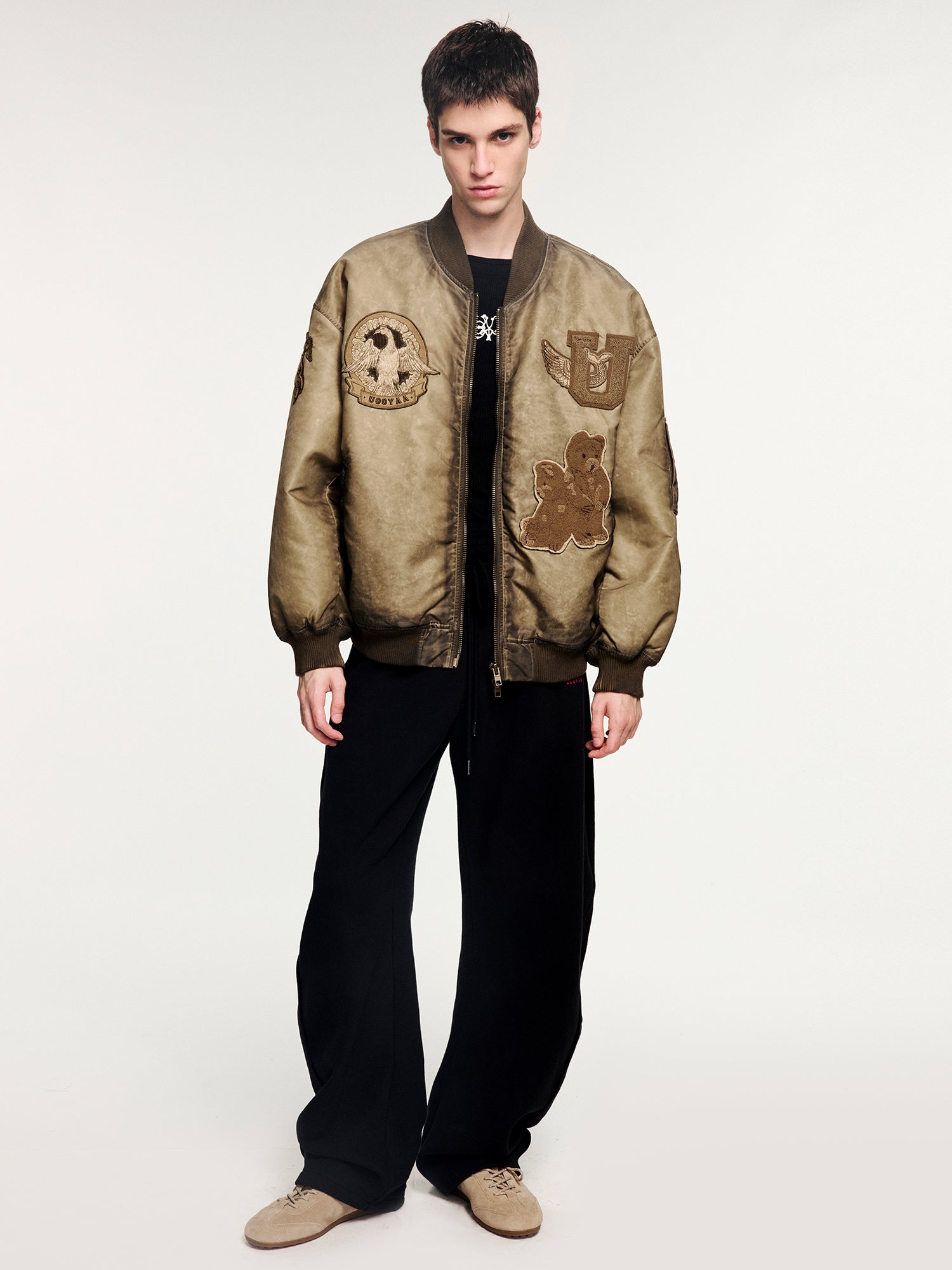 Fantasy patch air-force cotton jacket
