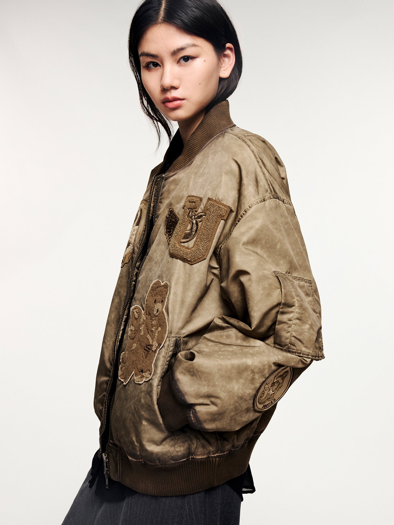 Fantasy patch air-force cotton jacket
