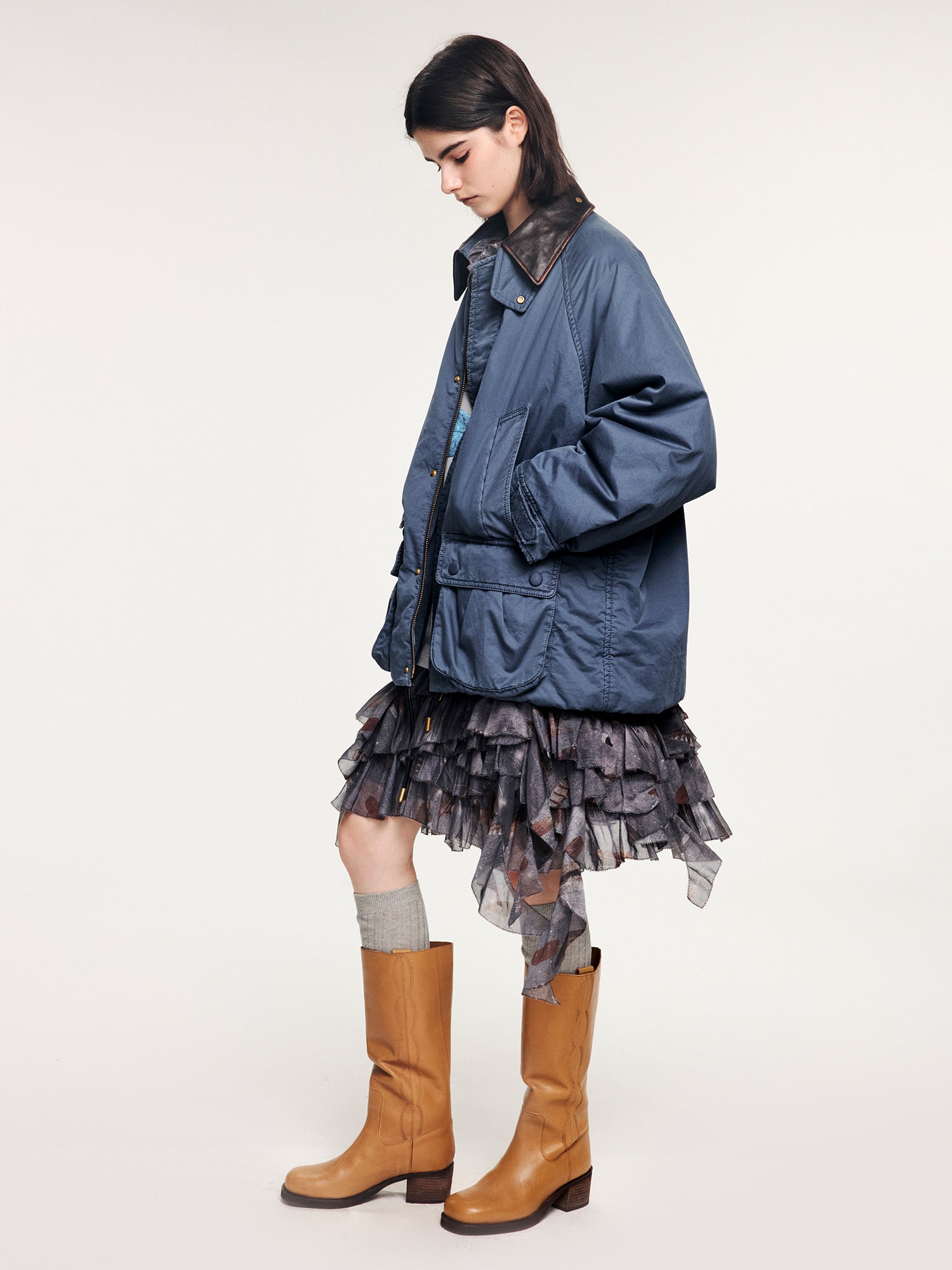 French union blue utility cotton jacket