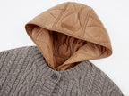 Two-piece layered cardigan-style padded jacket