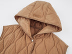 Two-piece layered cardigan-style padded jacket