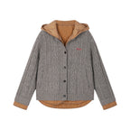 Two-piece layered cardigan-style padded jacket