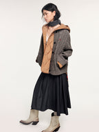 Two-piece layered cardigan-style padded jacket