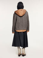 Two-piece layered cardigan-style padded jacket