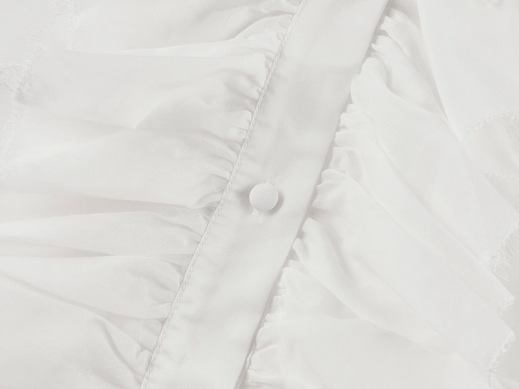 Classical ruched lace shirt