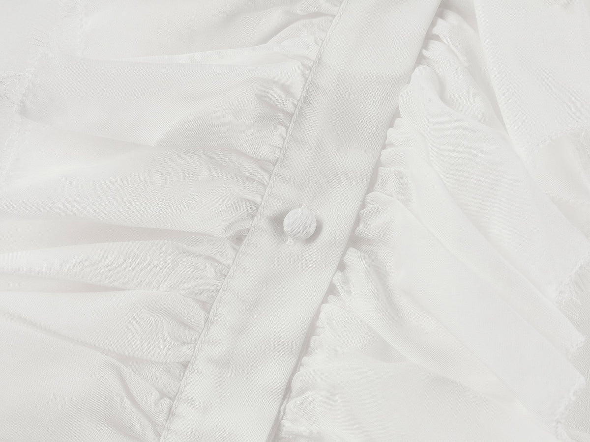 Classical ruched lace shirt